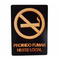 Placa Sinalização Proibido Fumar Aviso Indicativa De Madeira