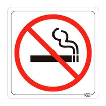 Placa sinalização "proibido fumar" - ps branco - 15x15