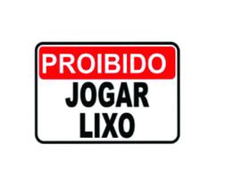 Placa sinalização proibido jogar lixo 20x30