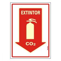 Placa Sinalizacao Pvc 20X30 ''Extintor Co2'' Fluorescente 250Bs