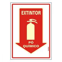 Placa Sinalizacao Pvc 20X30 ''Extintor Po Quimico'' Fluorescente 250Br
