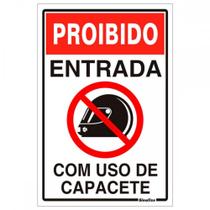 Placa Sinalizacao Pvc 20X30 ''Proibido Uso De Capacete'' 250Sp Placa Sinalizacao Pvc 20X30 ''Proibido Uso De Capacete'' 250Sp