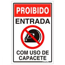 Placa Sinalizacao Pvc 20X30 ''Proibido Uso De Capacete'' 250Sp - SINALIZE