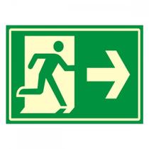 Placa Sinalizacao Pvc 20X30 ''Saida Seta Direita Fluorescente'' 250Bg