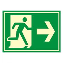 Placa Sinalizacao Pvc 20X30 ''Saida Seta Direita Fluorescente'' 250Bg