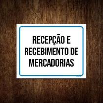 Placa Sinalização Recepção Recebimento Mercadorias 18x23 5un