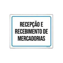 Placa Sinalização Recepção Recebimento Mercadorias 18x23 5un Placa Sinalização Recepção Recebimento Mercadorias 18x23 5un