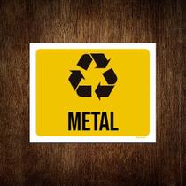 Placa Sinalização Reciclagem Metal 27x35