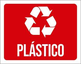 Placa Sinalização Reciclagem Plástico 18X23