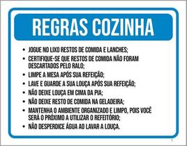 Placa Sinalização - Regras Cozinha Ml3832 36X46