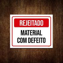 Placa Sinalização Rejeitado Material Com Defeito 18x23cm 3un Placa Sinalização Rejeitado Material Com Defeito 18x23cm 3un