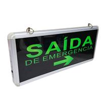 Placa Sinalizaçao Saida Emergencia Dupla Face Bateria Recarregavel Led Bombeiro Iluminaçao Segurança