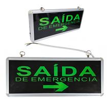 Placa Sinalizaçao Saida Emergencia Dupla Face Seta Bateria Recarregavel Bombeiro Segurança Placa Sinalizaçao Saida Emergencia Dupla Face Seta Bateria Recarregavel Bombeiro Segurança