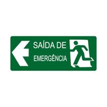 Placa Sinalização Saída Emergência Esquerda Escola 30X13 Cm Placa Sinalização Saída Emergência Esquerda Escola 30X13 Cm