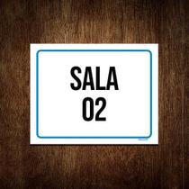 Placa Sinalização Sala 2 18x23cm 5un