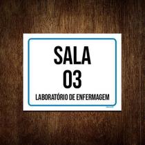 Placa Sinalização Sala 3 Laboratório Enfermagem 18x23cm 5un Placa Sinalização Sala 3 Laboratório Enfermagem 18x23cm 5un
