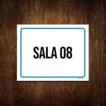 Placa Sinalização Sala 8 18x23cm 5un Placa Sinalização Sala 8 18x23cm 5un