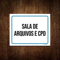 Placa Sinalização Sala Arquivos E Cpd 18x23cm 5un Placa Sinalização Sala Arquivos E Cpd 18x23cm 5un
