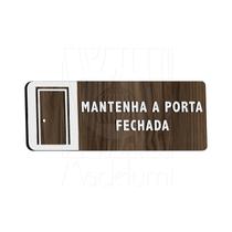 Placa Sinalização Sala Mantenha a Porta Fechada Porta Parede