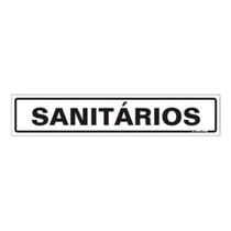 Placa Sinalização ''Sanitários'' 25cm - Branco