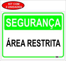Placa Sinalização Segurança Área Restrita Pvc 20x15cm