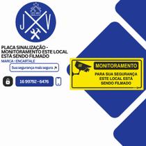 Placa Sinalização Segurança - Monitoramento Para Sua Segurança Este Local Está Sendo Filmado Placa Sinalização Segurança - Monitoramento Para Sua Segurança Este Local Está Sendo Filmado