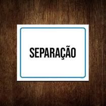 Placa Sinalização - Separação Setor Azul 18X23