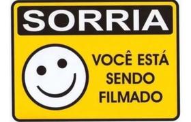 Placa Sinalização Sorria Filmado Extintor Emergência Predial