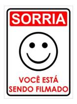 Placa sinalização sorria voce esta sendo filmado 15x20 Placa sinalização sorria voce esta sendo filmado 15x20