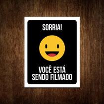 Placa Sinalização Sorria Você Está Sendo Filmado 27X35