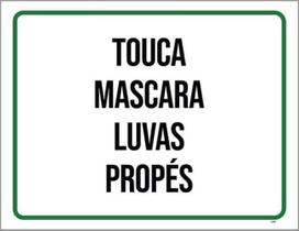 Placa Sinalização - Touca Máscara Luvas Propés 18X23