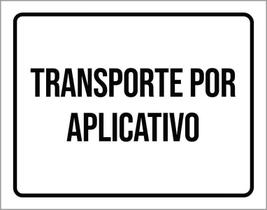 Placa Sinalização - Transporte Por Aplicativo Branca 18X23