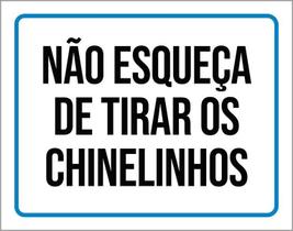 Placa Sinalização ul - Não Esquece Tirar Chinelos 18X23