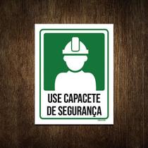 Placa Sinalização Use Capacete Segurança 27X35