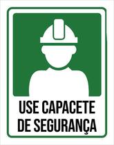 Placa Sinalização Use Capacete Segurança 27X35