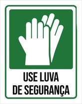 Placa Sinalização Use Luva Segurança 27X35