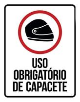 Placa Sinalização - Uso Obrigatório Capacete 18X23