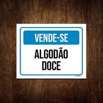 Placa Sinalização - Vende-Se Algodão Doce ul 27X35