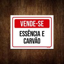 Placa Sinalização - Vende-Se Essência E Carvão 18X23