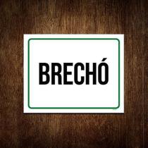 Placa Sinalização Verde - Brechó 18X23
