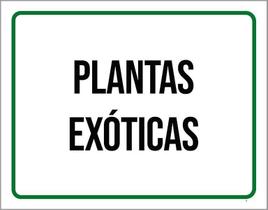 Placa Sinalização Verde - Plantas Exóticas 27X35