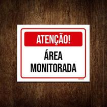 Placa Sinalização Vermelha - Área Monitorada 36X46