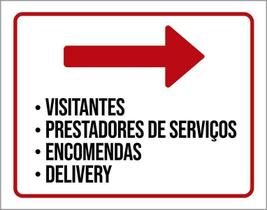 Placa Sinalização - Visitantes Prestadores Serviços 18X23 Placa Sinalização - Visitantes Prestadores Serviços 18X23