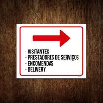 Placa Sinalização - Visitantes Prestadores Serviços 27X35 Placa Sinalização - Visitantes Prestadores Serviços 27X35
