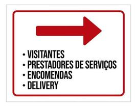Placa Sinalização - Visitantes Prestadores Serviços 27X35 Placa Sinalização - Visitantes Prestadores Serviços 27X35