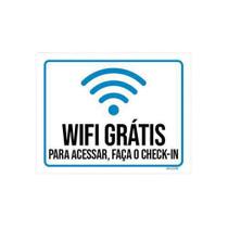 Placa Sinalização Wifi Acessar Faça Check-In 36X46
