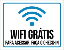 Placa Sinalização Wifi Acessar Faça Check-In 36X46