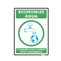 Placa Sinalizadora 150x200mm ECONOMIZE ÁGUA Ref PS638 ENCARTALE Placa Sinalizadora 150x200mm ECONOMIZE ÁGUA Ref PS638 ENCARTALE