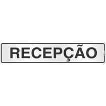 Placa sinalizadora adesiva em aluminio - recepção