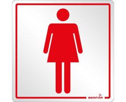 Placa Sinalizadora Banheiro Feminino Autoadesiva 15x15cm Bemfixa
